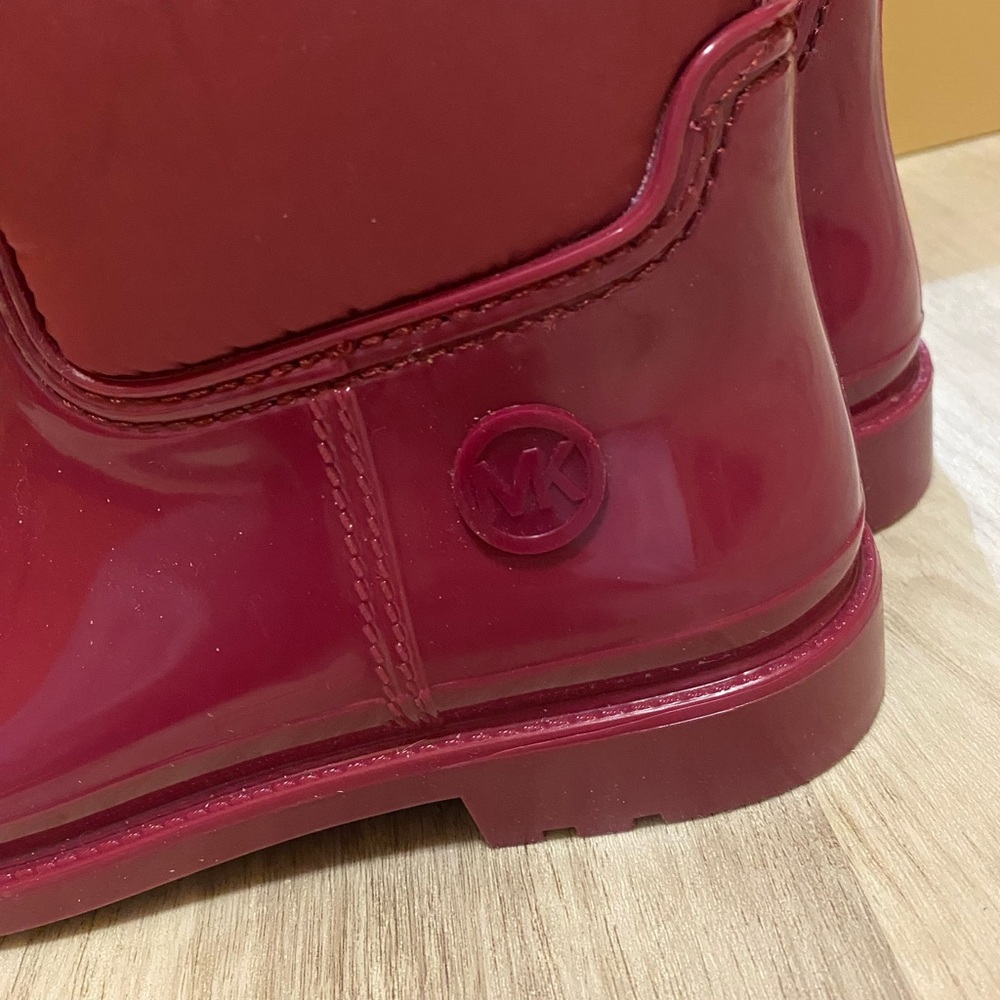 Michael Kors Berry Red Ankle Rain Bootie - Picture 13 of 16
